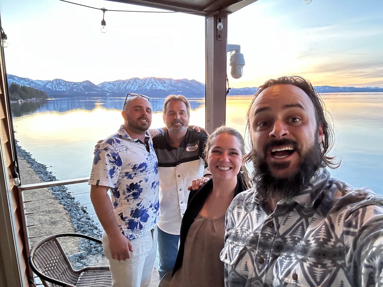 Dad arrived in time to celebrate a great birthday with a wine flight and a beautiful sunset