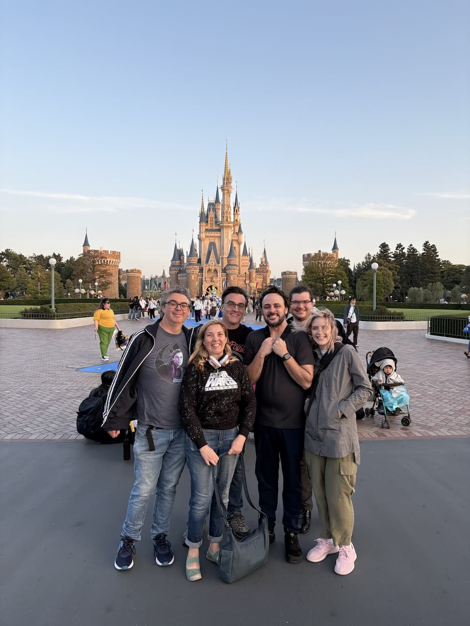 Shawn in Tokyo Disneyland with his Star Wars buddies Josh, Catherine, Turbo, Andrew, and Kim