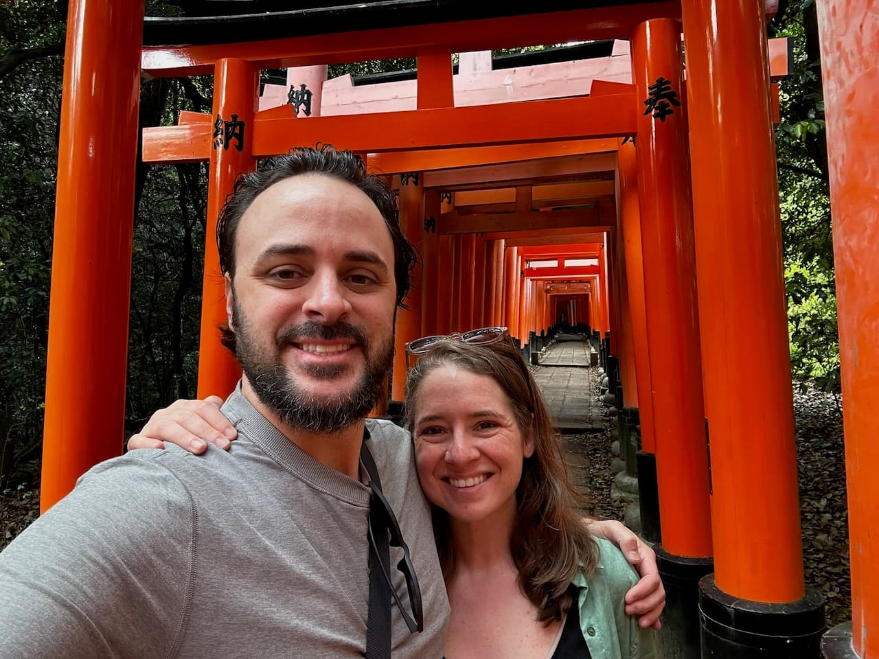 Hiking through the Fushimi Inari Shrine in Kyoto, Japan
