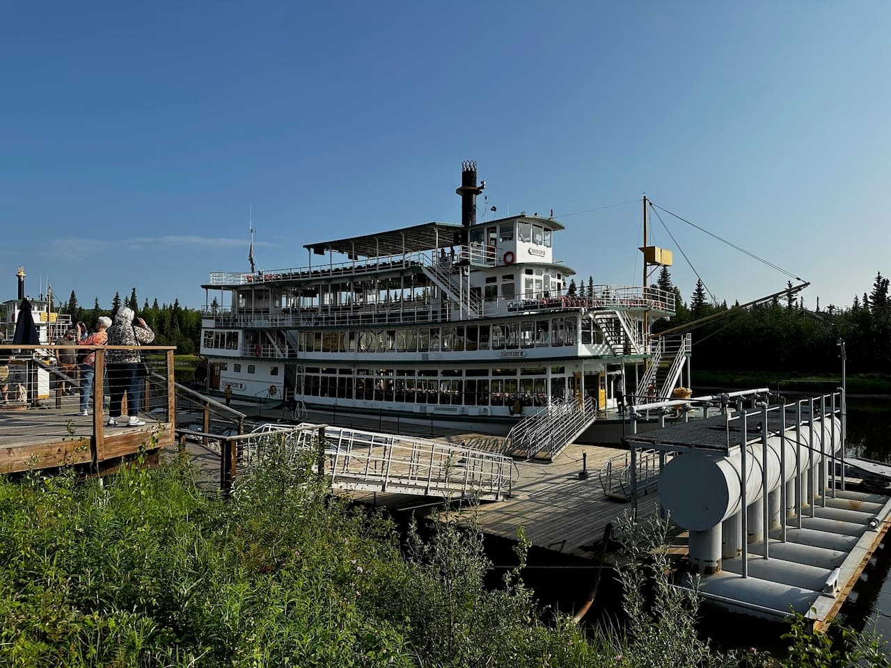 Our riverboat for an educational river cruise on the Chena River in Fairbanks, Alaska