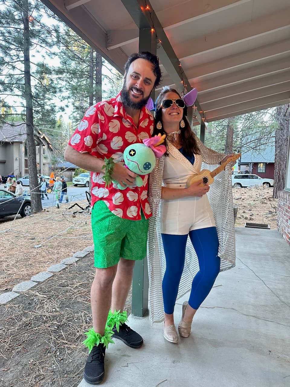 Dressed as Lilo and Stitch for Halloween