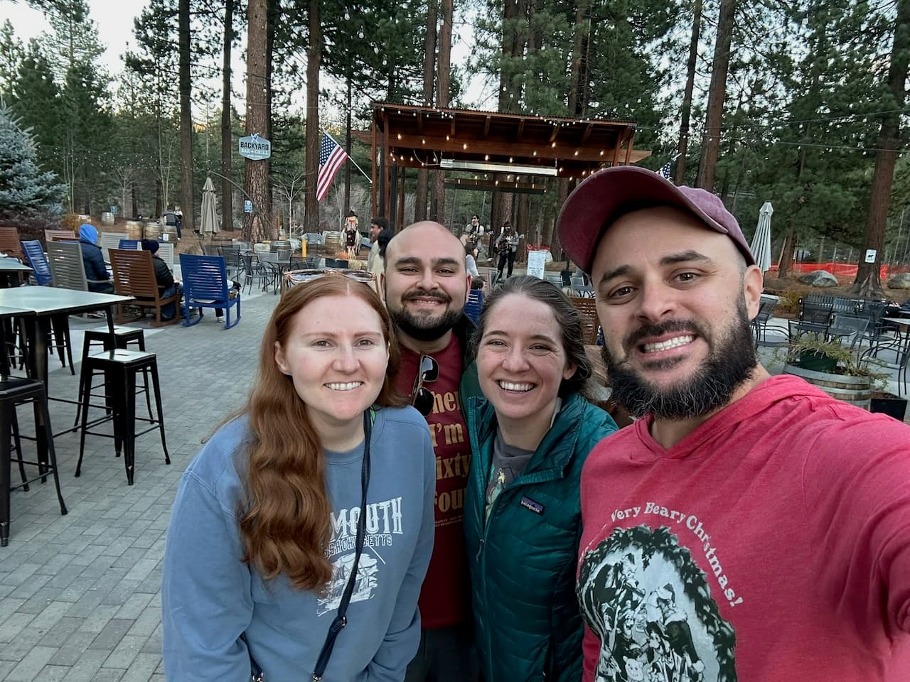 Taking Brittani and Carlos to our favorite brewery spot during their stop in Tahoe in December