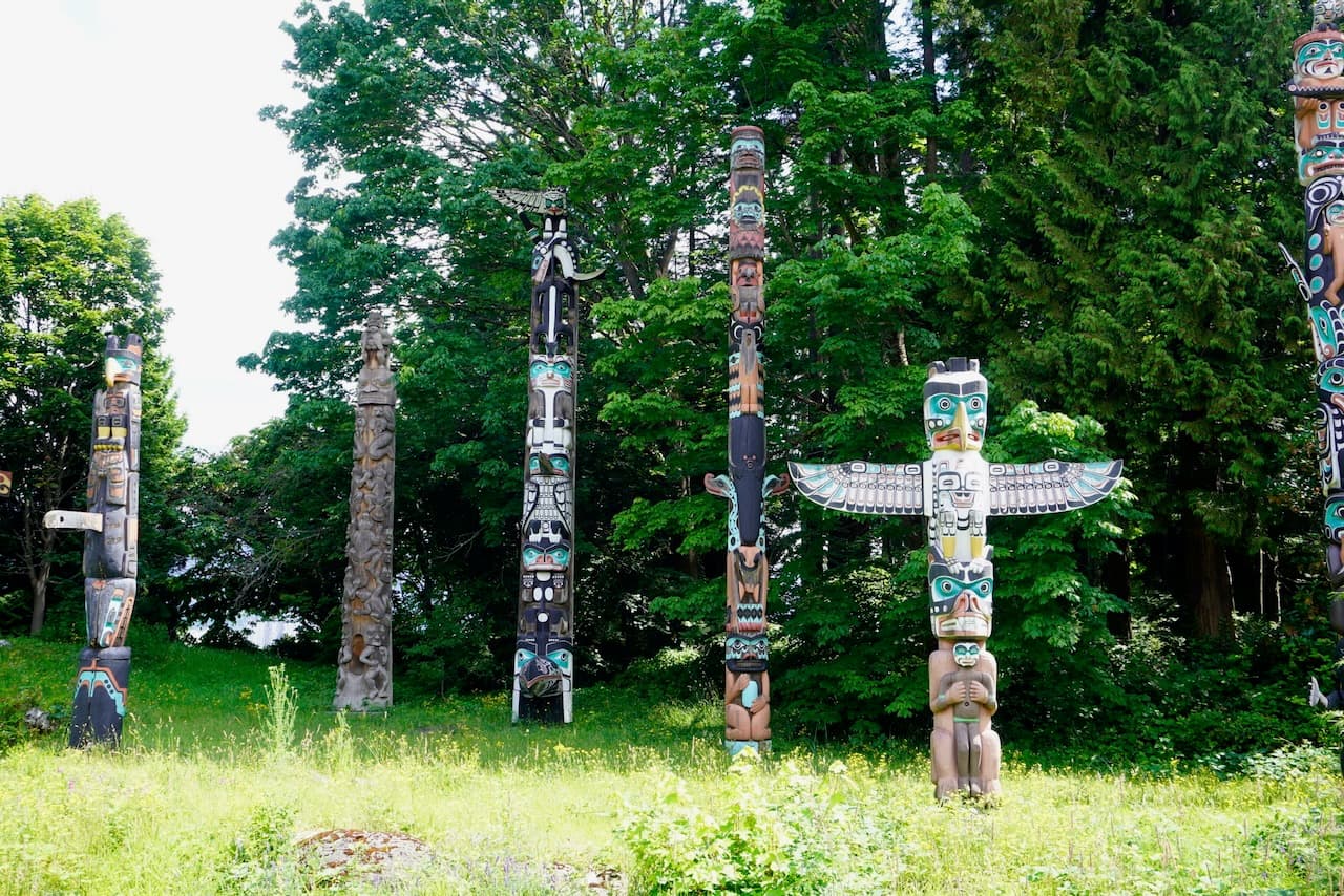 Totem poles in Stanley Park, Vancouver, Canada
